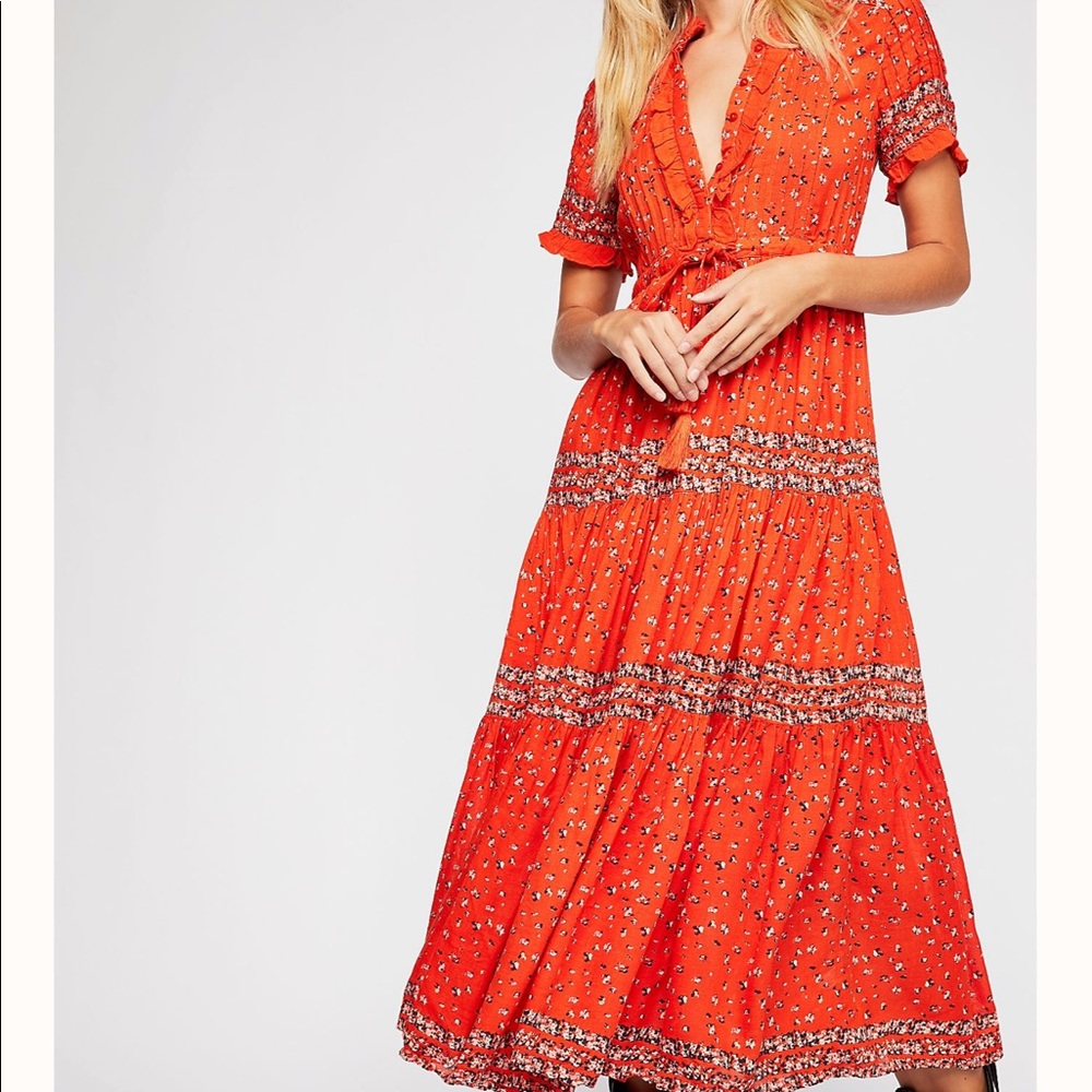 Free People Rare Feelings Pop Combo Maxi Dress